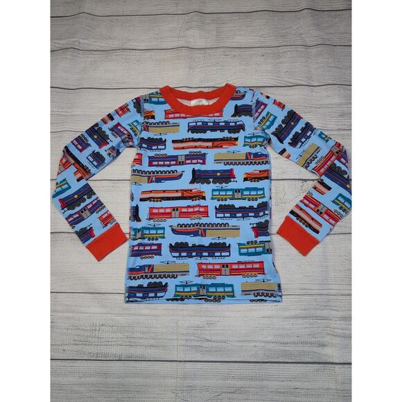 8 Hanna Andersson Blue Train Long John Pajamas - Picture 2 of 9